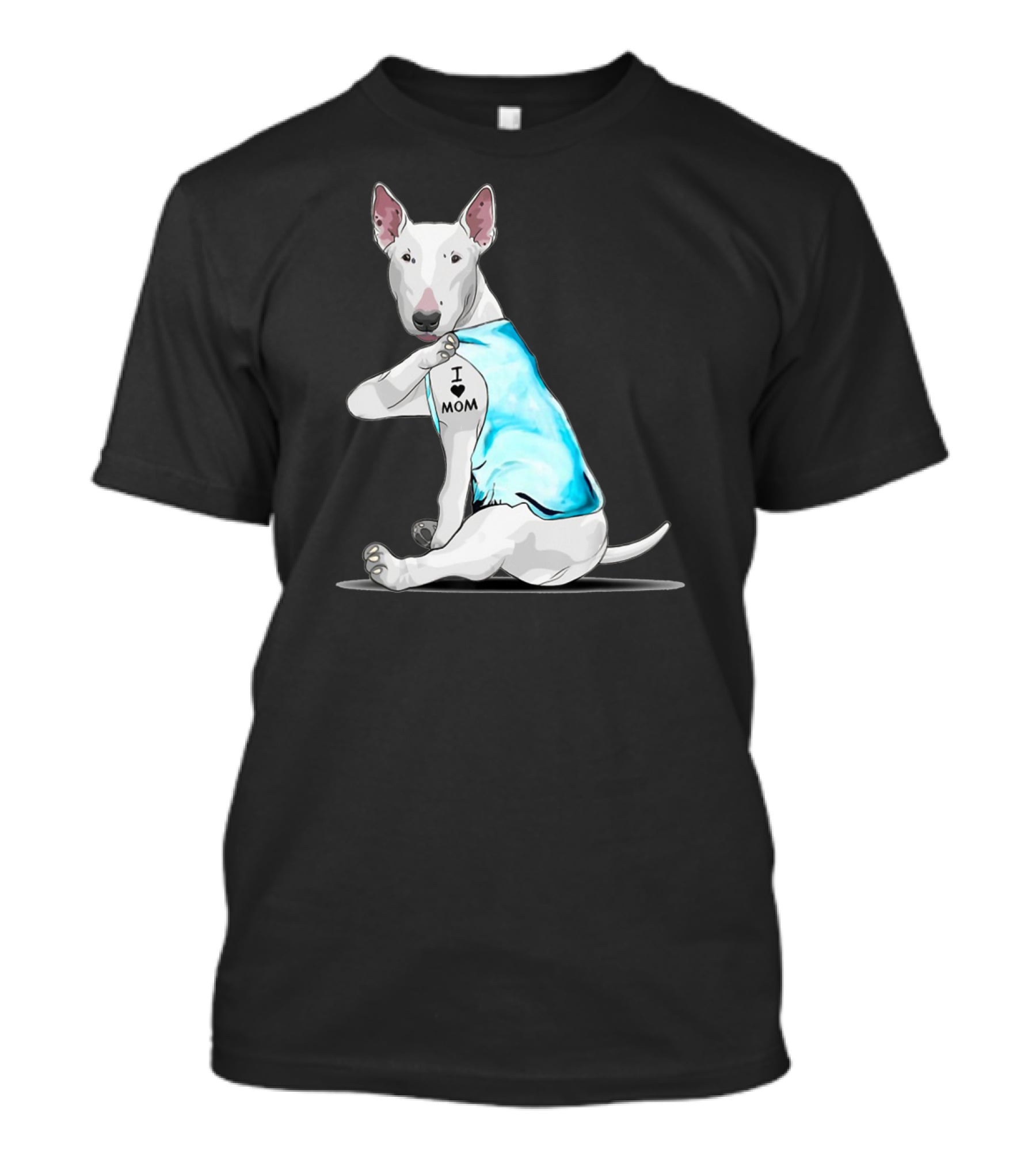 Bull Terrier I Love Mom Tattoo T-Shirt
