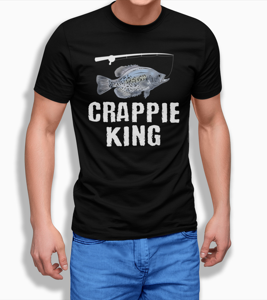Crappie King Fishing Pan Fish With Fishing Rod T-Shirt