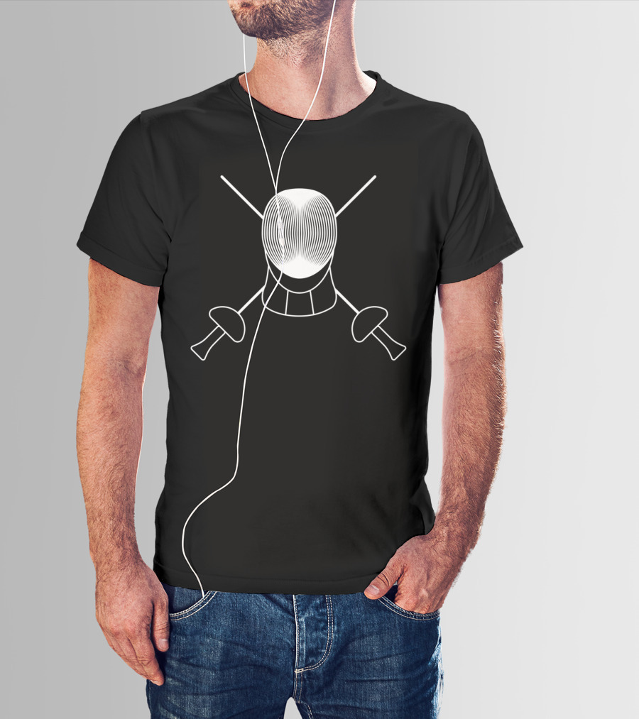 Fencing Mask With Crossed Swords Fencers T-Shirt