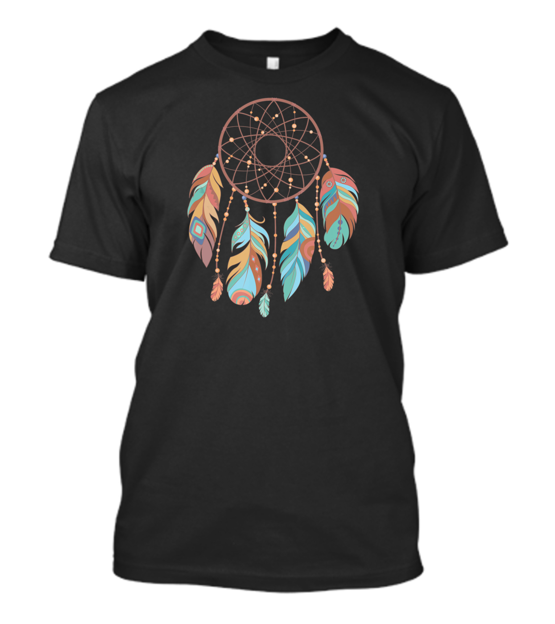 Dream Catcher With Colorful Feathers Native American T-Shirt