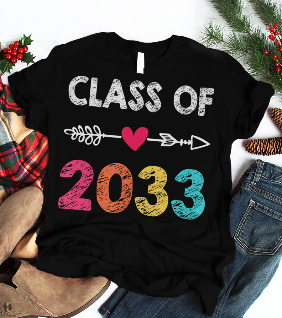 Class Of 2033 Heart Arrow Preschool Graduation T-Shirt