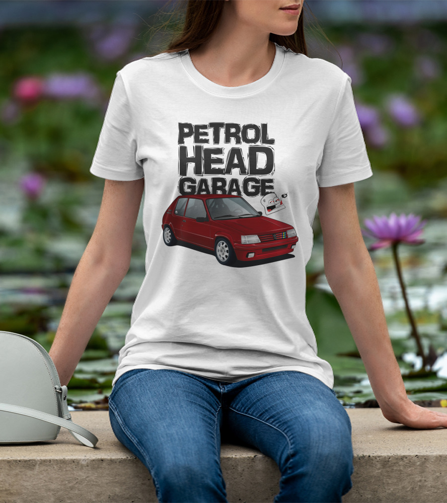 Petrol Head Garage Peugeot 205 RFS Car Enthusiast T-Shirt