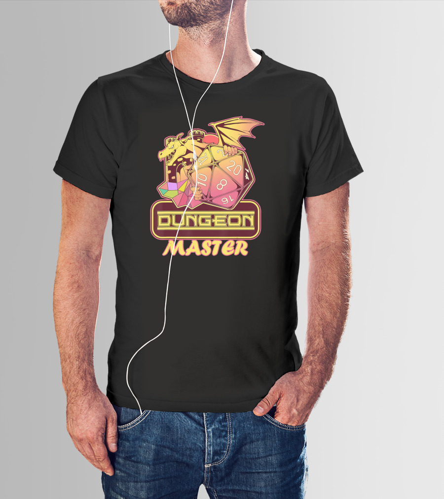 Dungeon Master Dragon D20 Dice Gaming T-Shirt