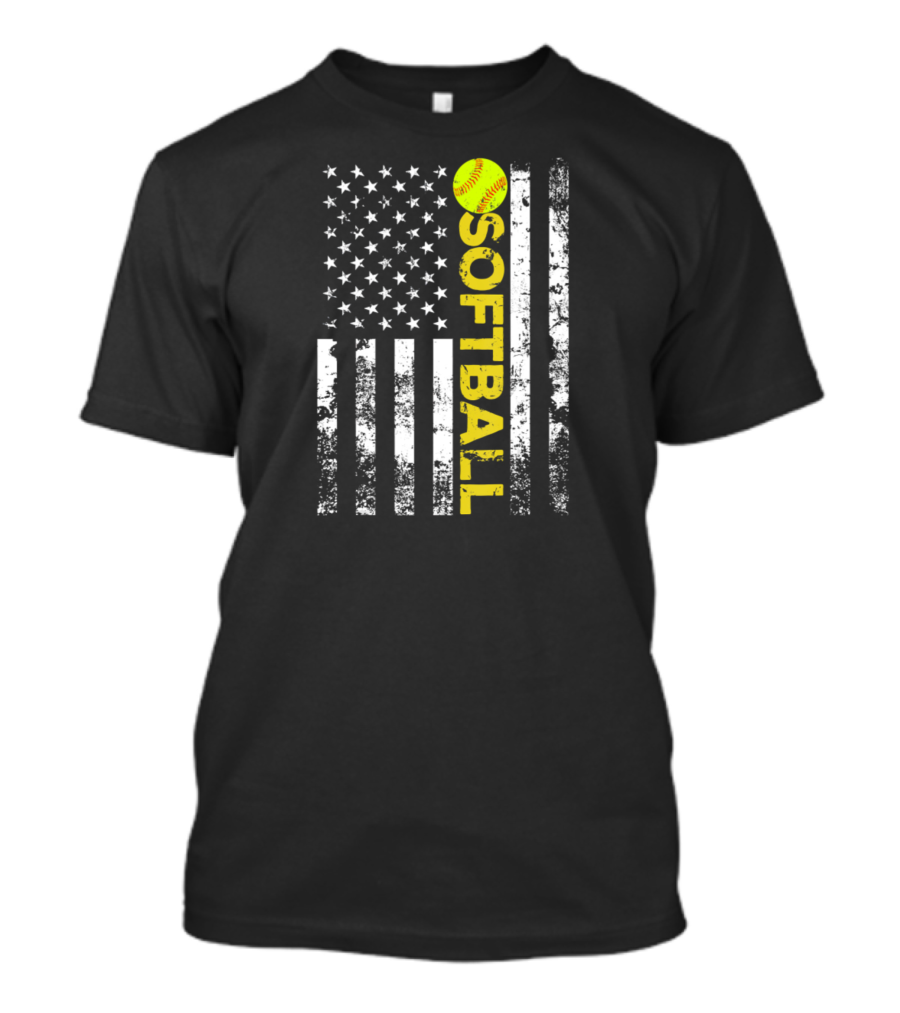 Softball American Flag Team T-Shirt