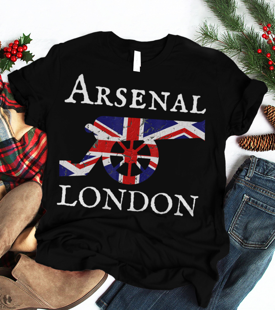 Arsenal London Union Jack Cannon Soccer Jersey T-Shirt