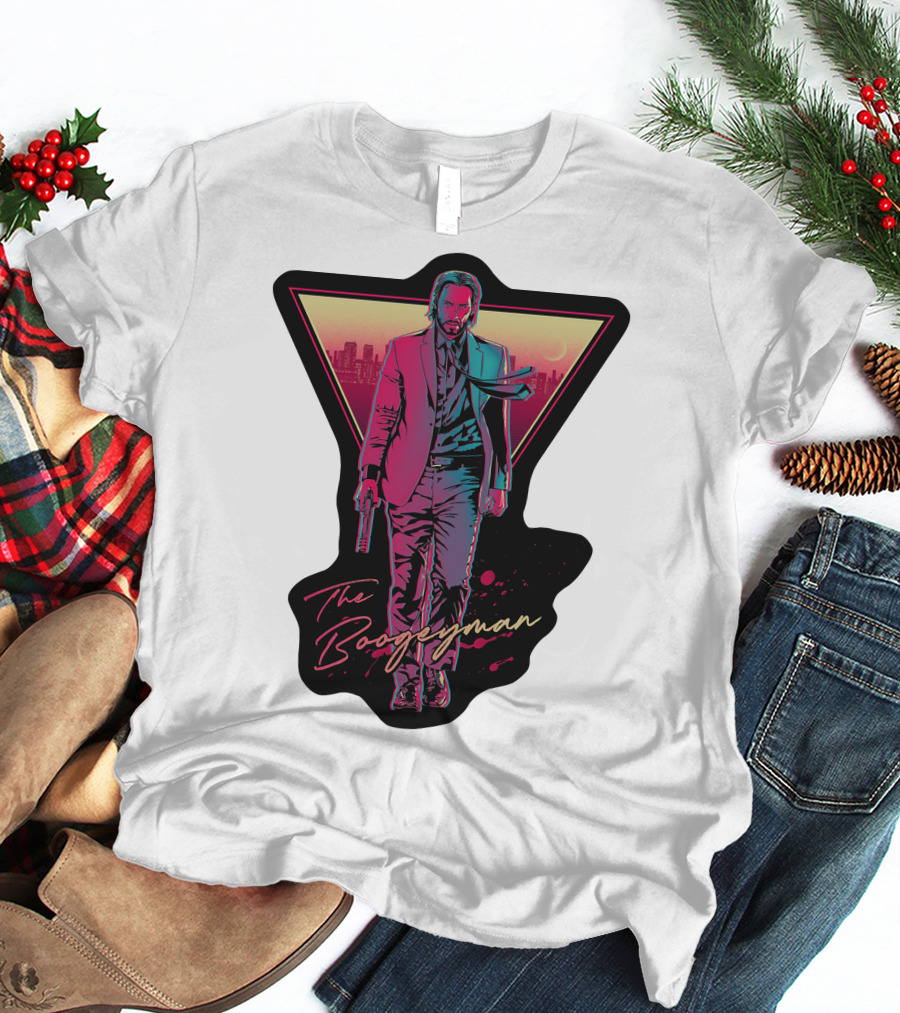 Keanu Reeves The Boogeyman Neon Cityscape T-Shirt