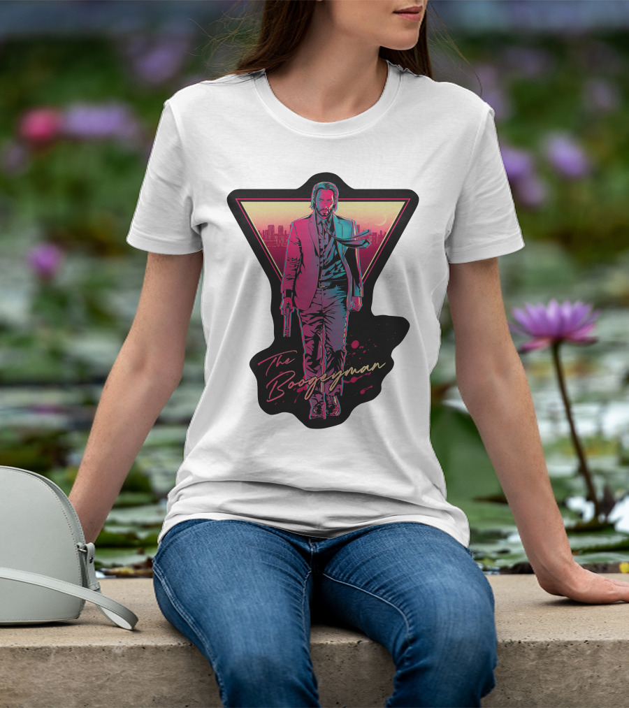 Keanu Reeves The Boogeyman Neon Cityscape T-Shirt