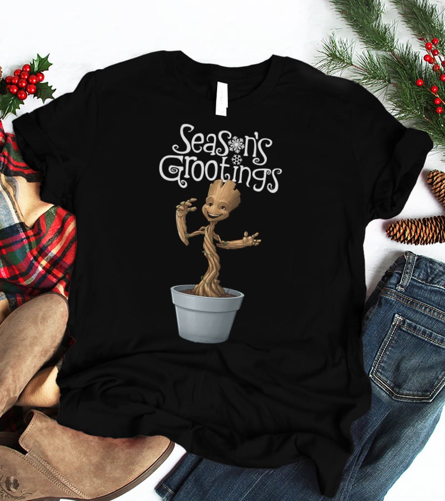 Marvel Groot Season's Grootings Holiday Season Greetings Christmas T-Shirt