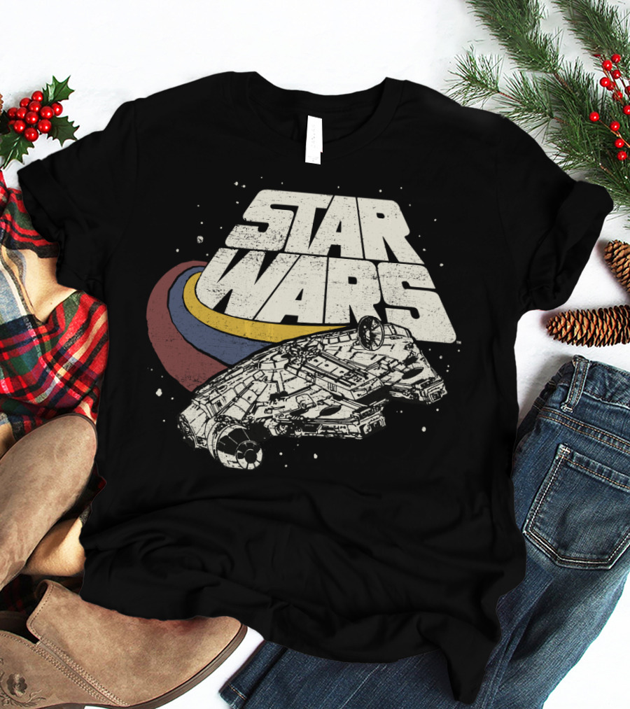 Star Wars Millennium Falcon Retro Three Stripes T-Shirt