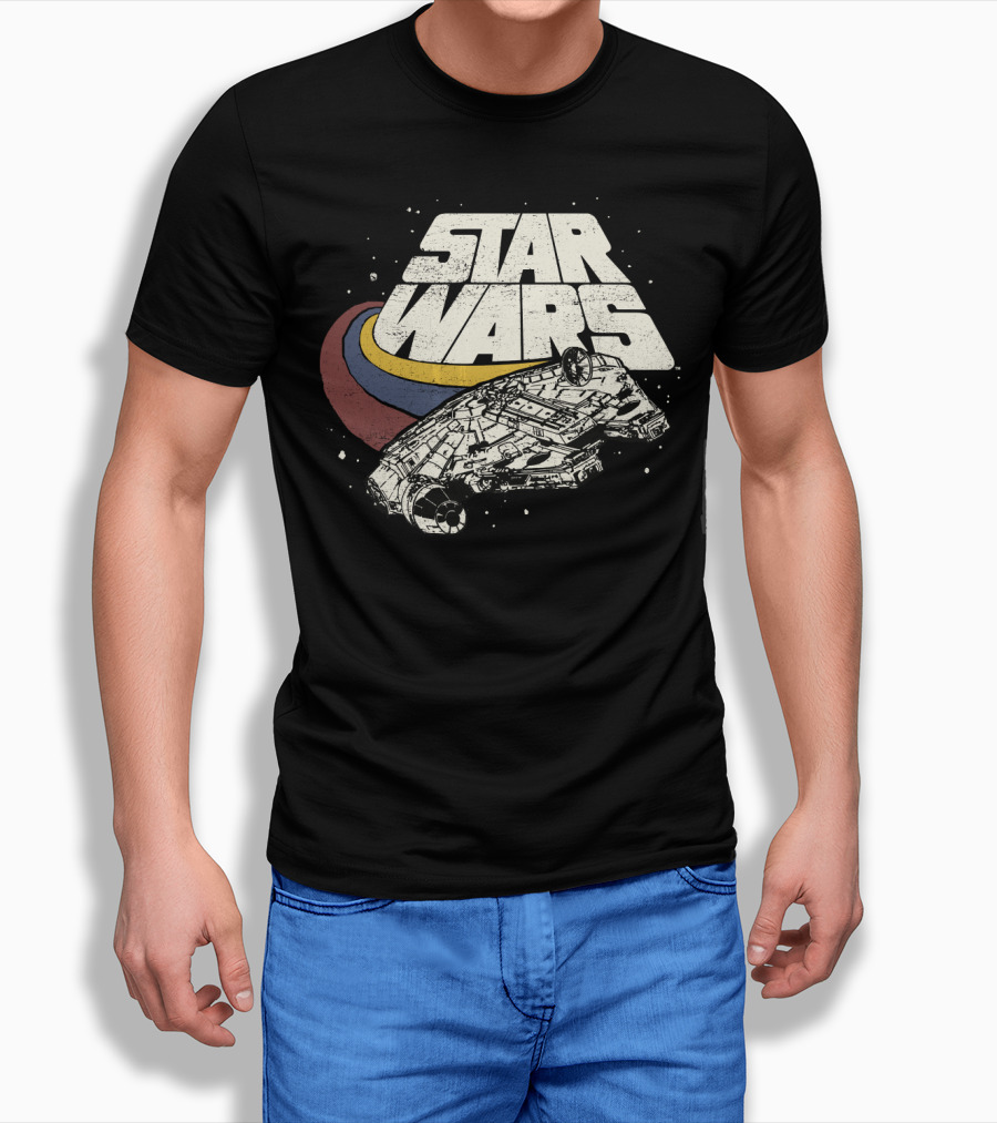 Star Wars Millennium Falcon Retro Three Stripes T-Shirt