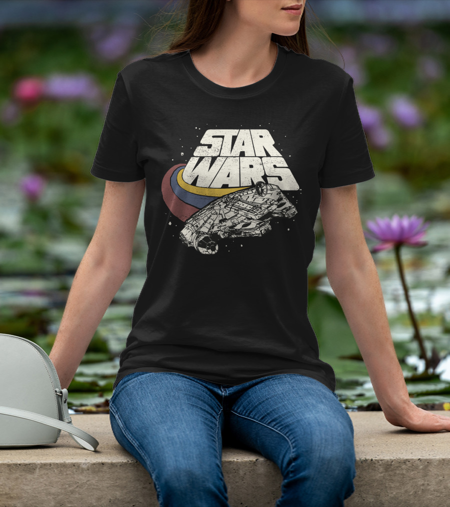 Star Wars Millennium Falcon Retro Three Stripes T-Shirt