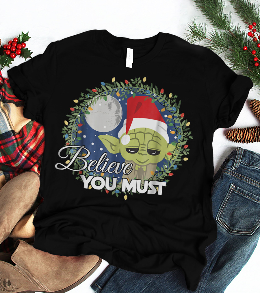 Believe You Must Yoda Santa Star Wars Christmas Reef T-Shirt