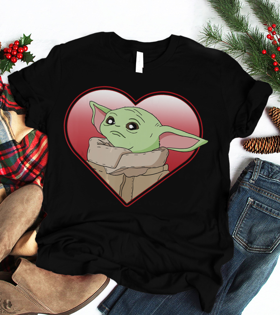 Star Wars The Mandalorian The Child Valentine Heart Grogu T-Shirt