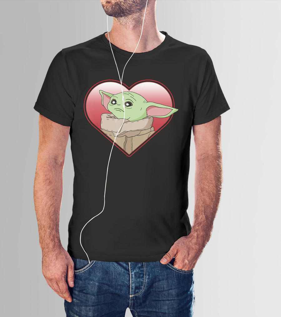 Star Wars The Mandalorian The Child Valentine Heart Grogu T-Shirt