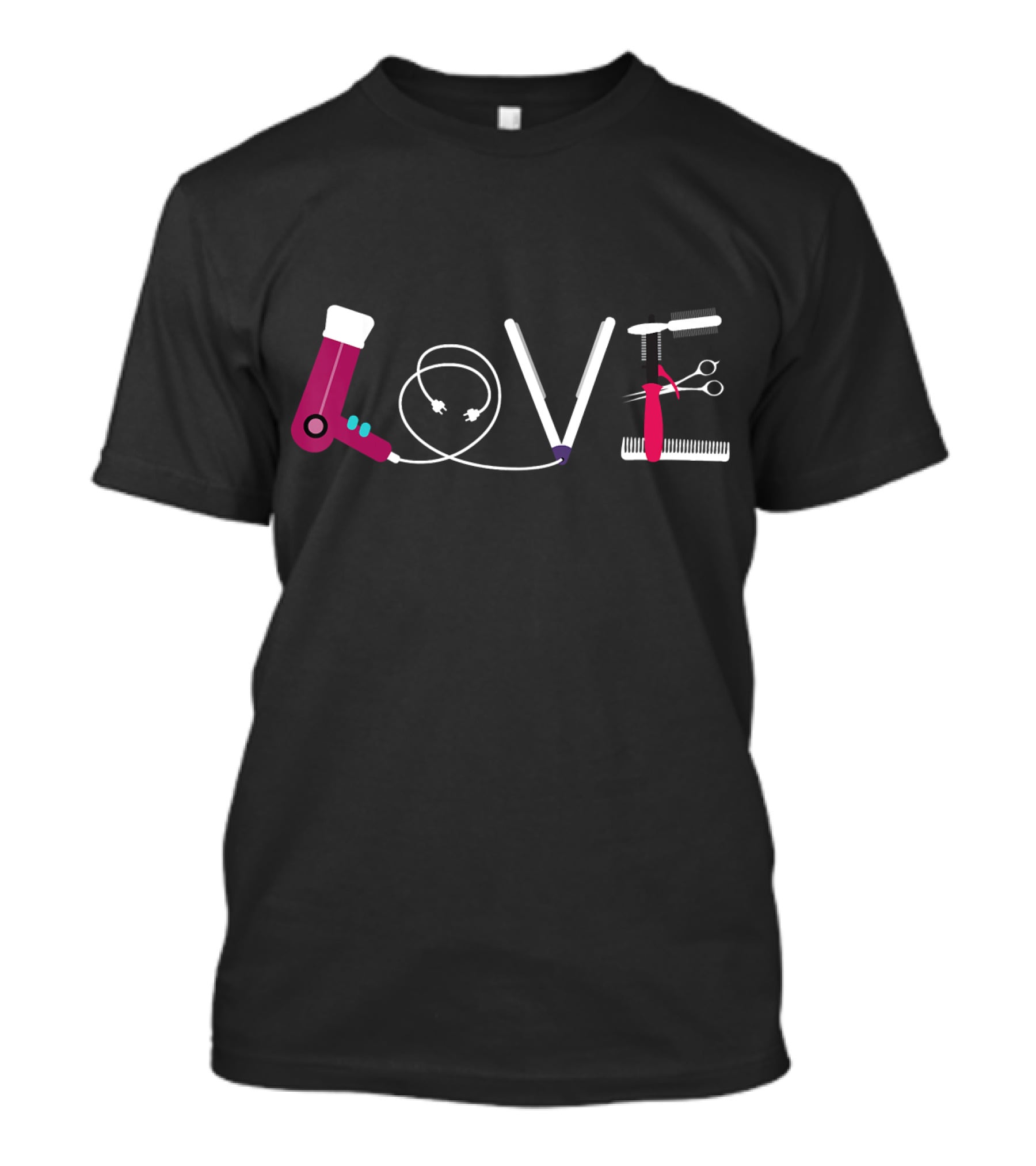 Love For Best Hairdresser Cosmetology Beautician Tools T-Shirt