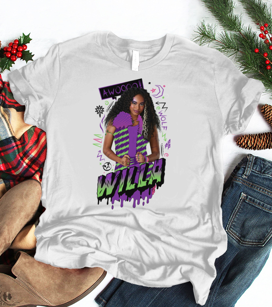 Disney Zombies 2 Willa Wolf Awooo Neon T-Shirt