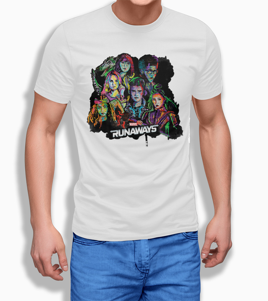 Marvel Runaways Vibrant Character Portraits Group Shot T-Shirt