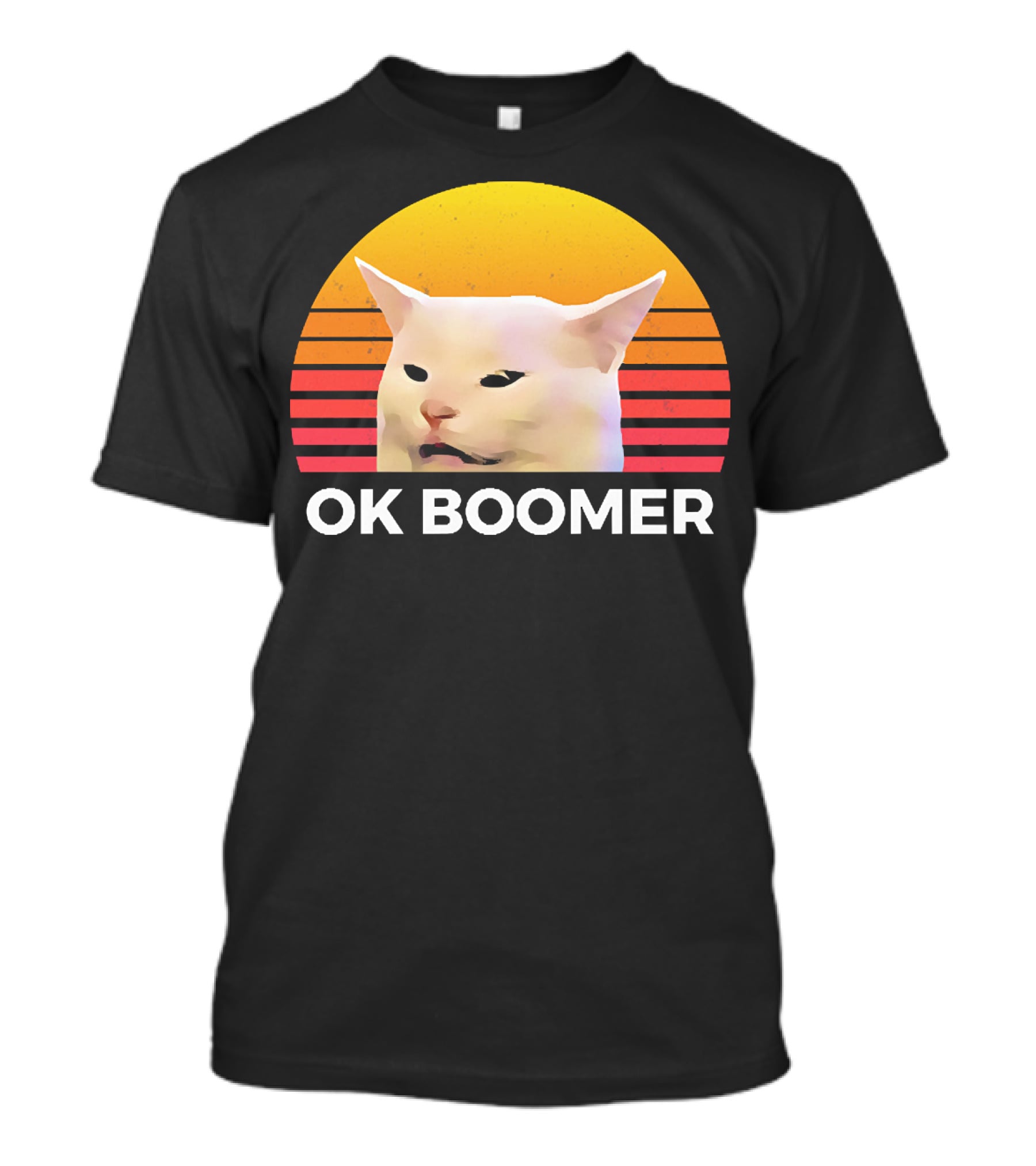Cat Ok Boomer Retro Sunset T-Shirt