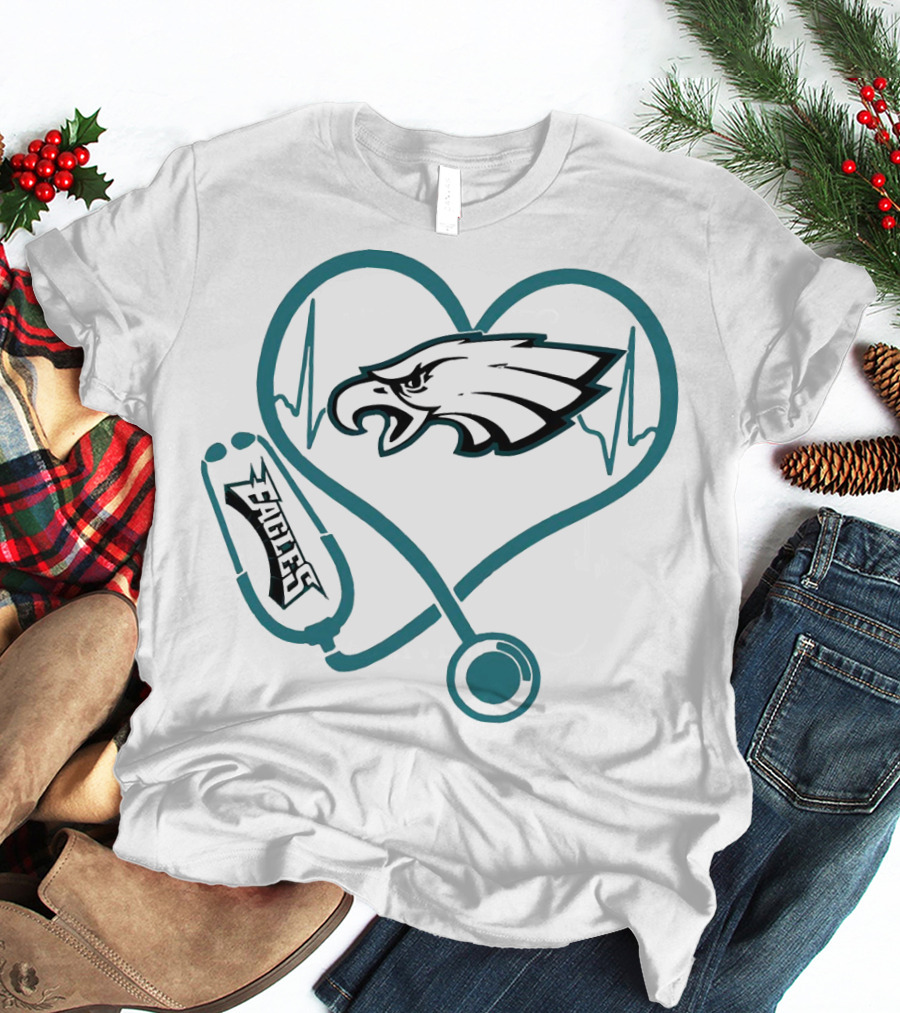 Stethoscopes Heartbeat Philadelphia Eagles T-Shirt