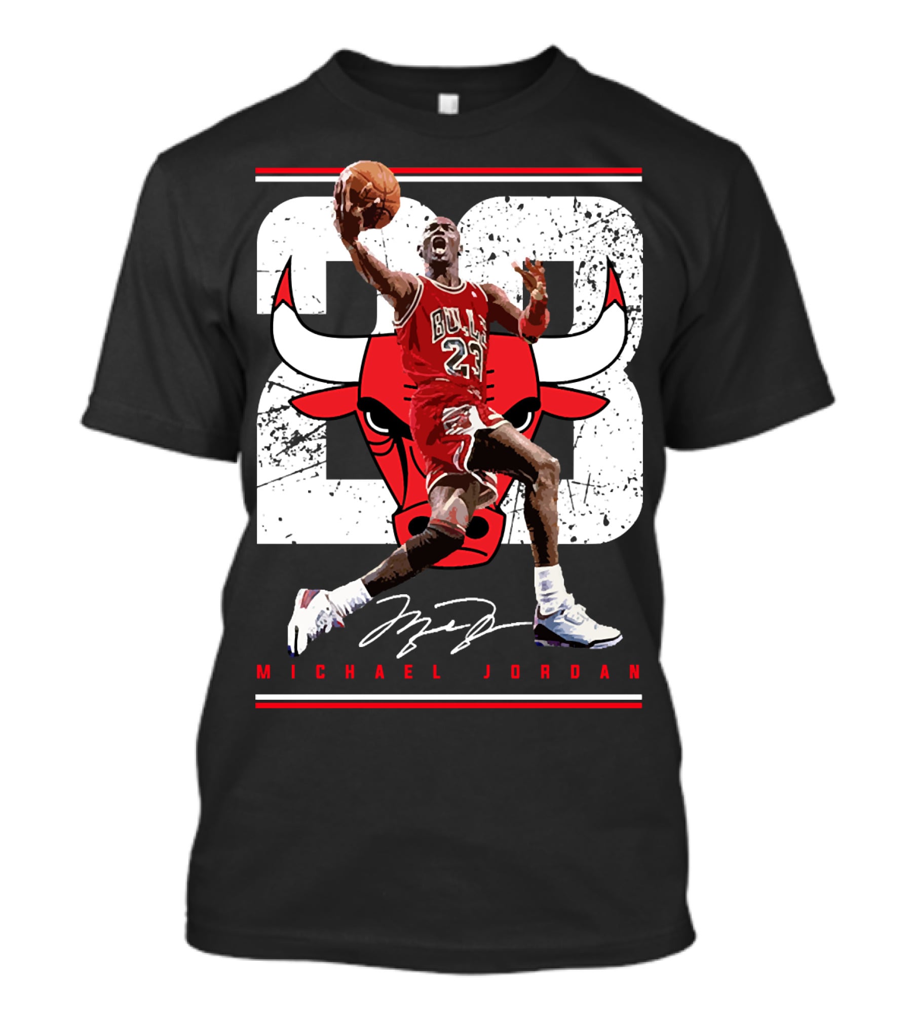 Michael Jordan Bulls 23 Iconic Dunk Signature T-Shirt