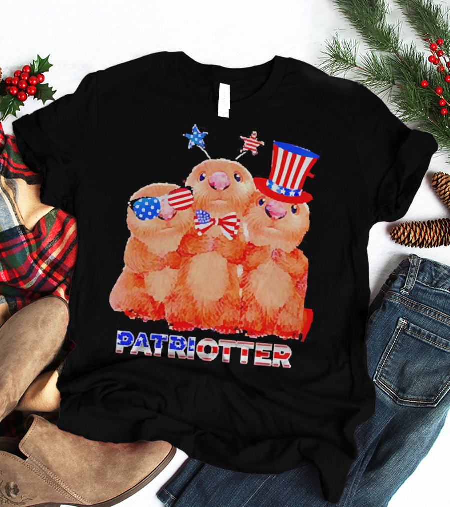 Patriotter America Flag Independence Day Otters T-Shirt