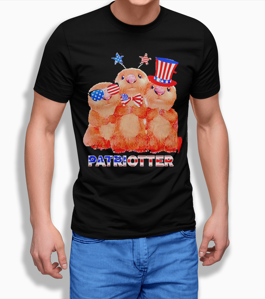 Patriotter America Flag Independence Day Otters T-Shirt