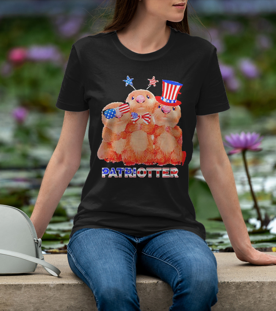 Patriotter America Flag Independence Day Otters T-Shirt