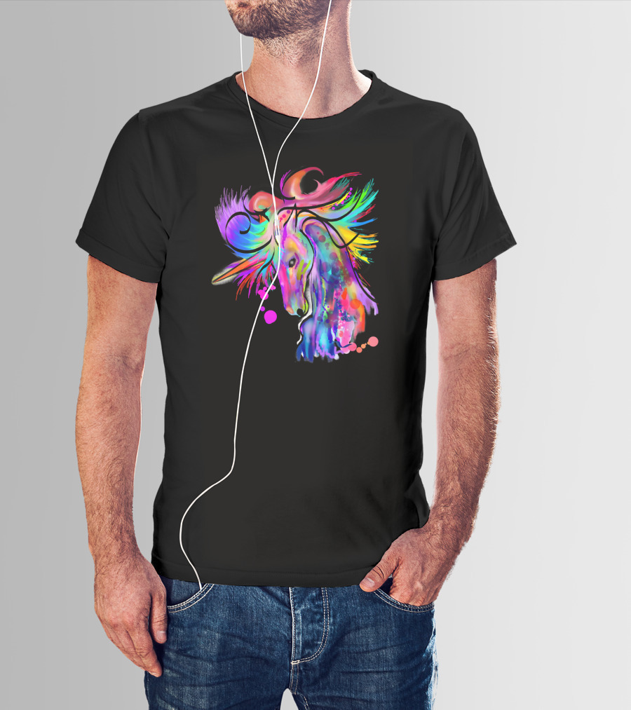 Colorful Rainbow Beautiful Unicorn Artistry T-Shirt
