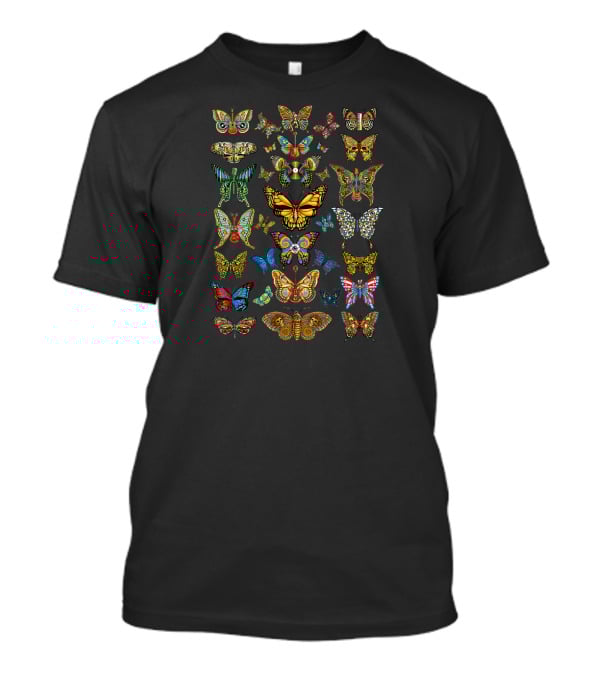 Dead Butterflies Colorful Intricate Patterns Of Various Species T-Shirt