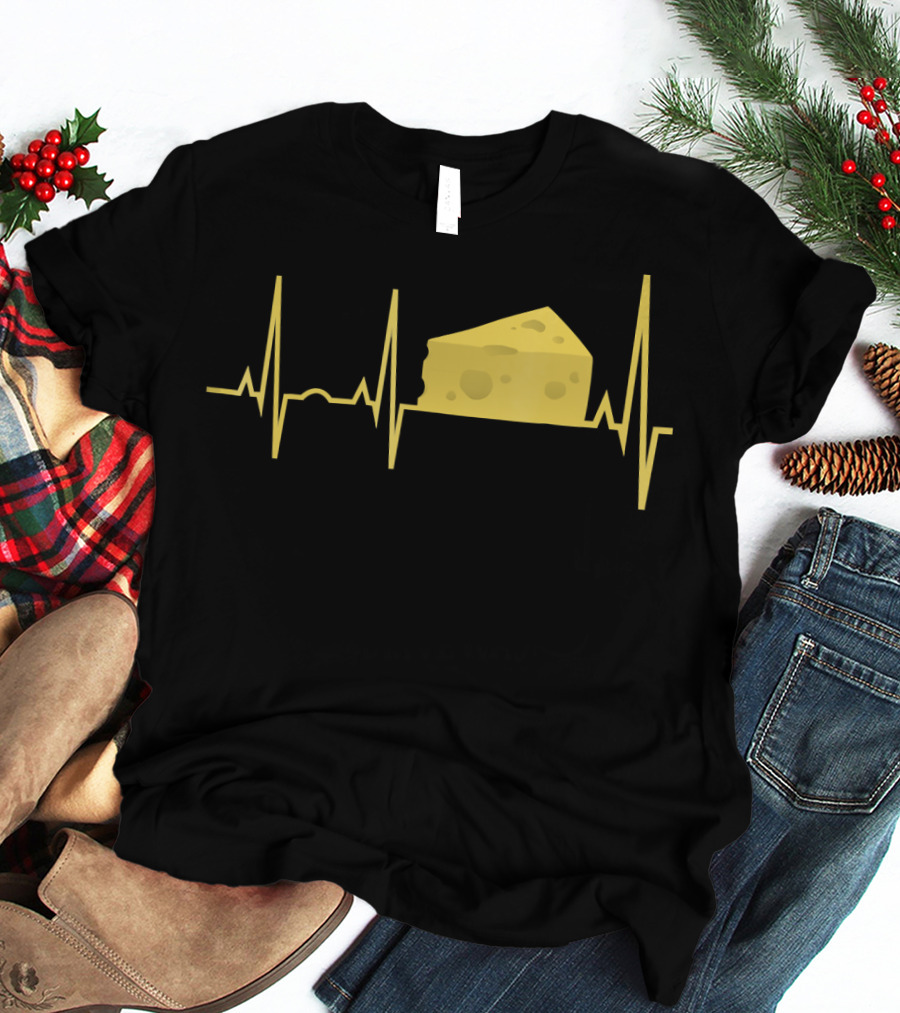 Funny Cheese Heartbeat Cheese Lover T-Shirt