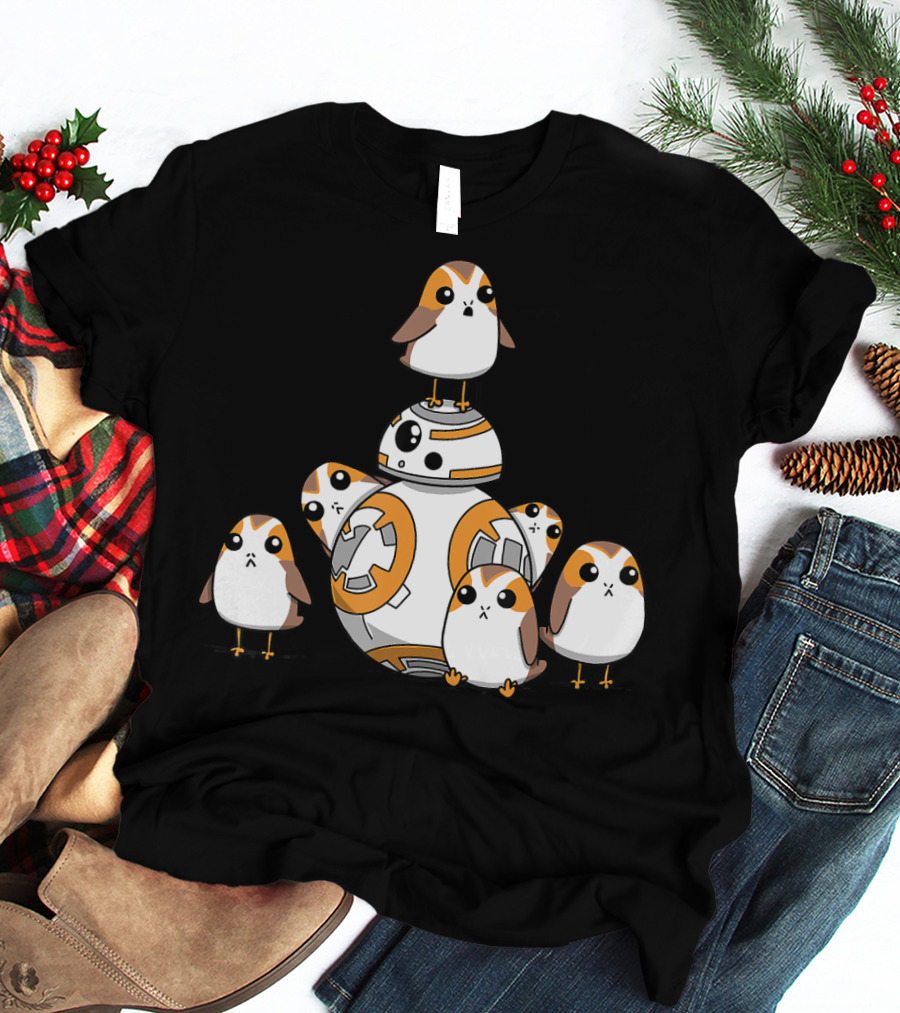 Porgs Playing Around BB-8 From Star Wars T-Shirt