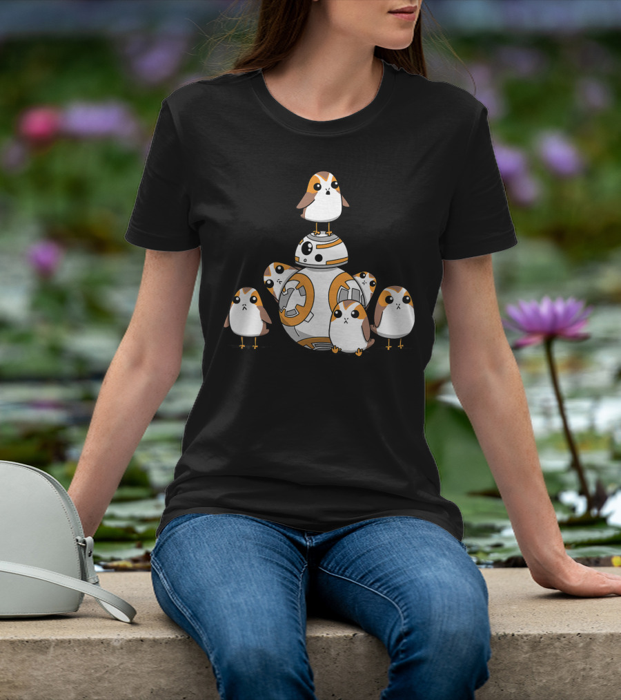 Porgs Playing Around BB-8 From Star Wars T-Shirt