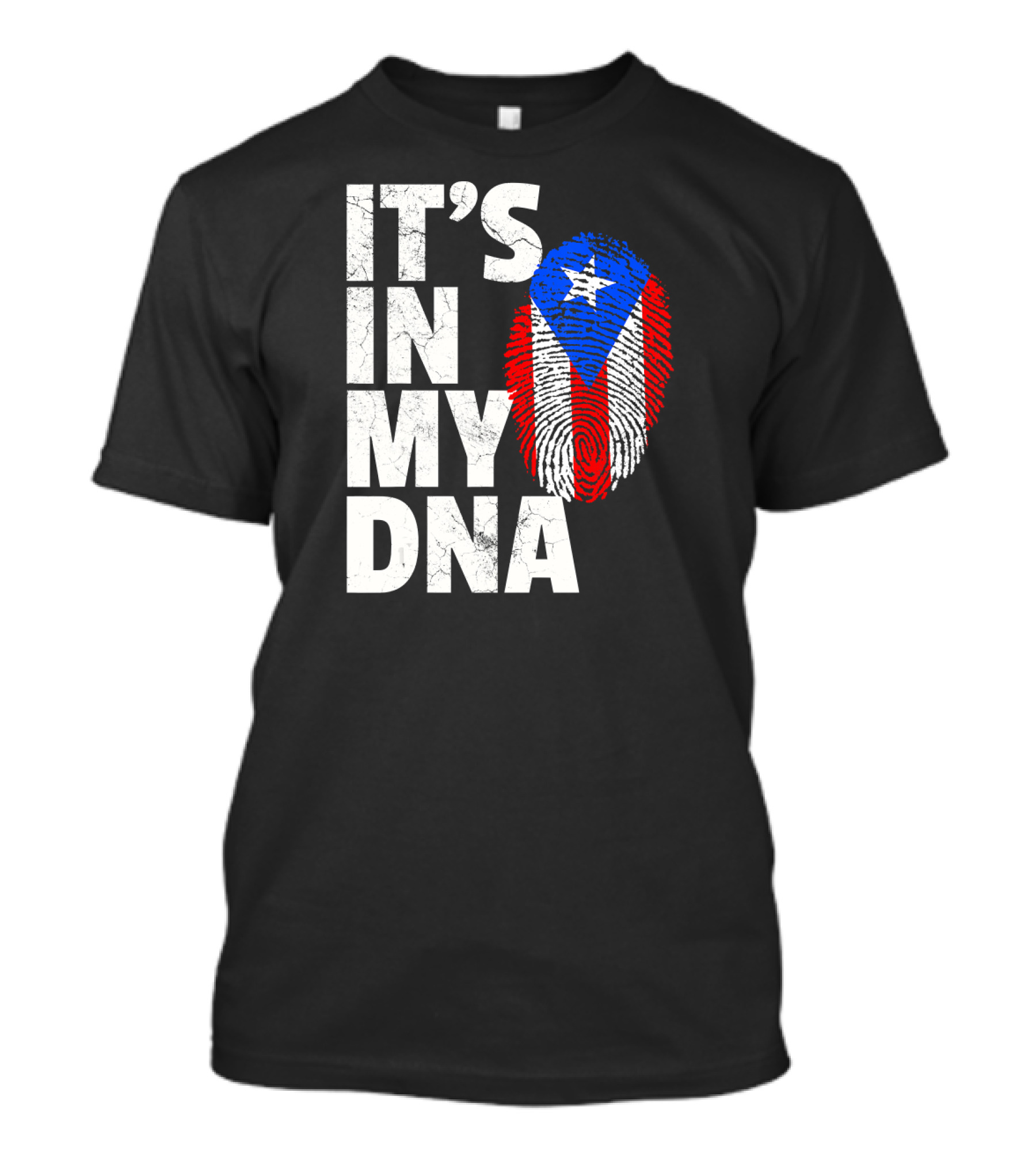 IT'S IN MY DNA Puerto Rico Flag Fingerprint Pride T-Shirt