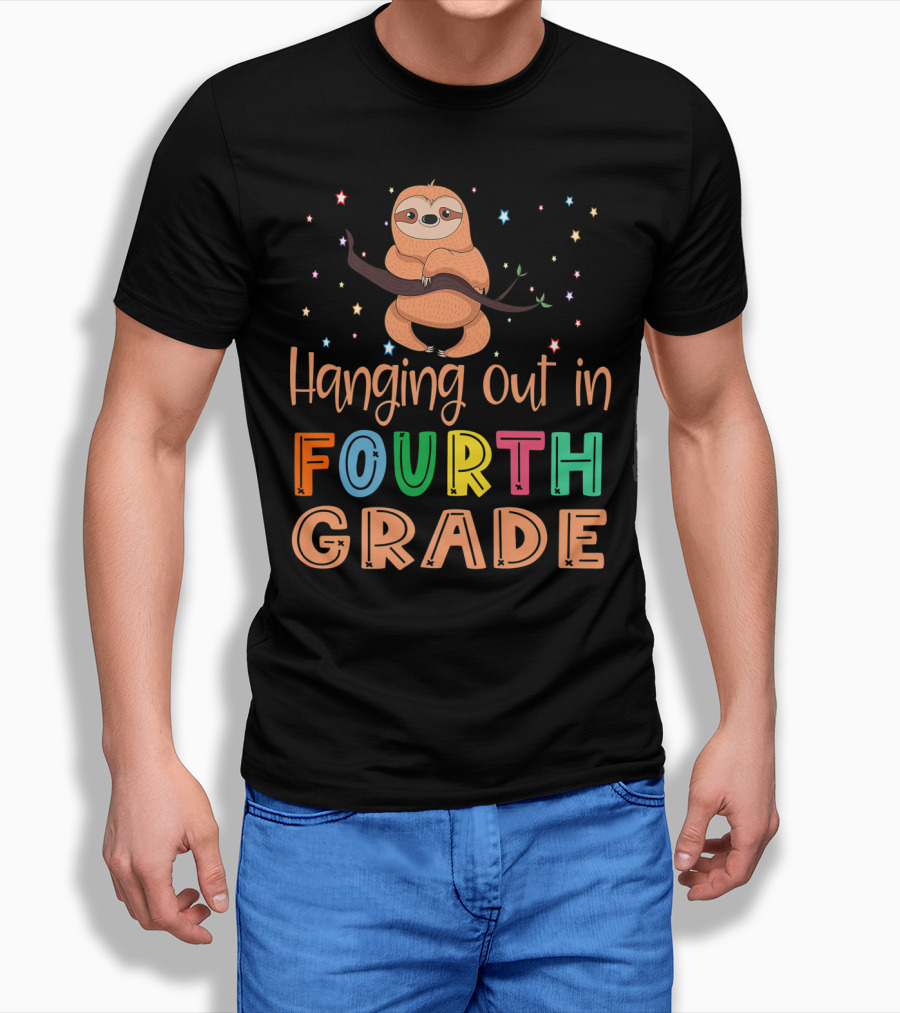 Hanging Out in Fourth Grade Back to School Sloth T-Shirt
