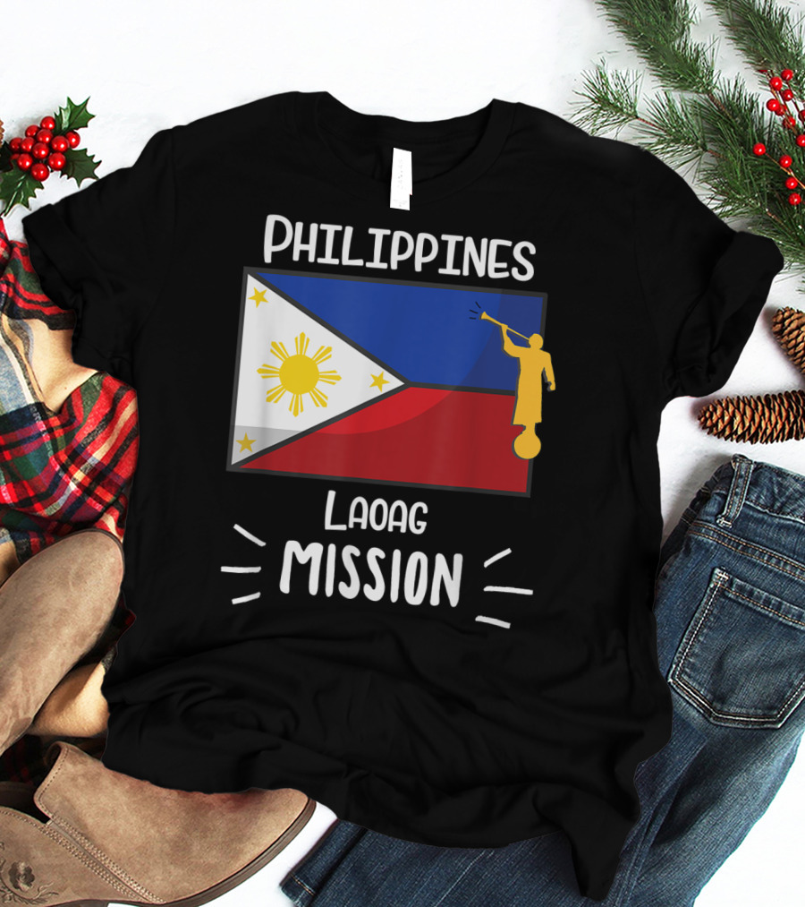 Philippines Laoag Mission Flag And Angel T-Shirt