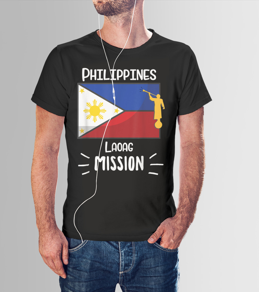 Philippines Laoag Mission Flag And Angel T-Shirt