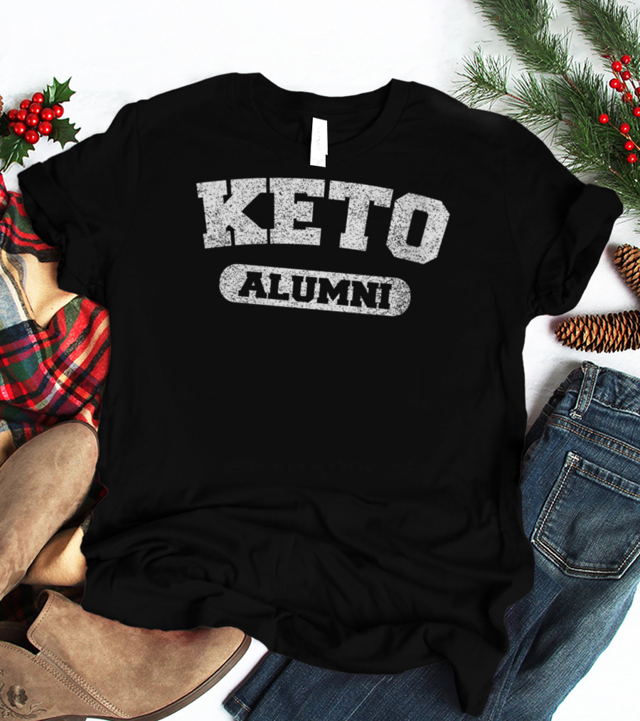Keto Alumni Low Carb Ketogenic Keto Retro College T-Shirt