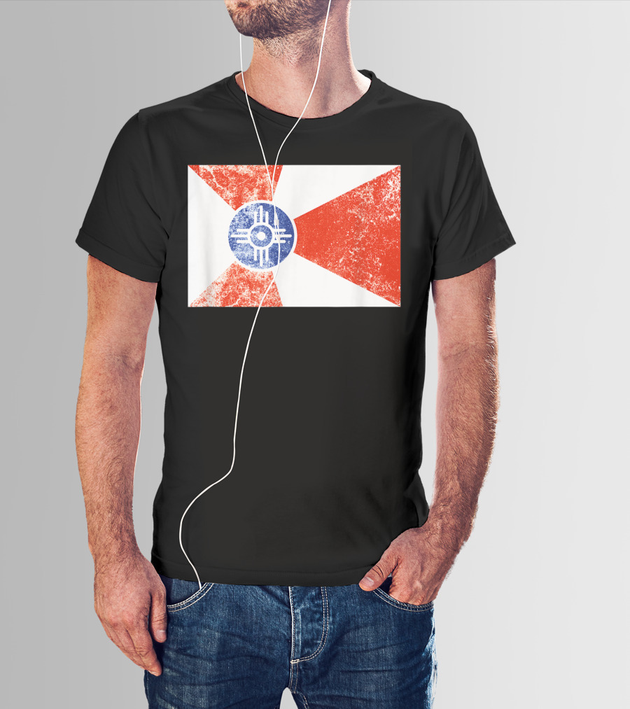 Distressed Vintage Wichita Flag T-Shirt
