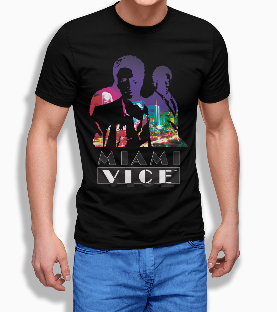 Miami Vice Classic Neon Cityscape T-Shirt
