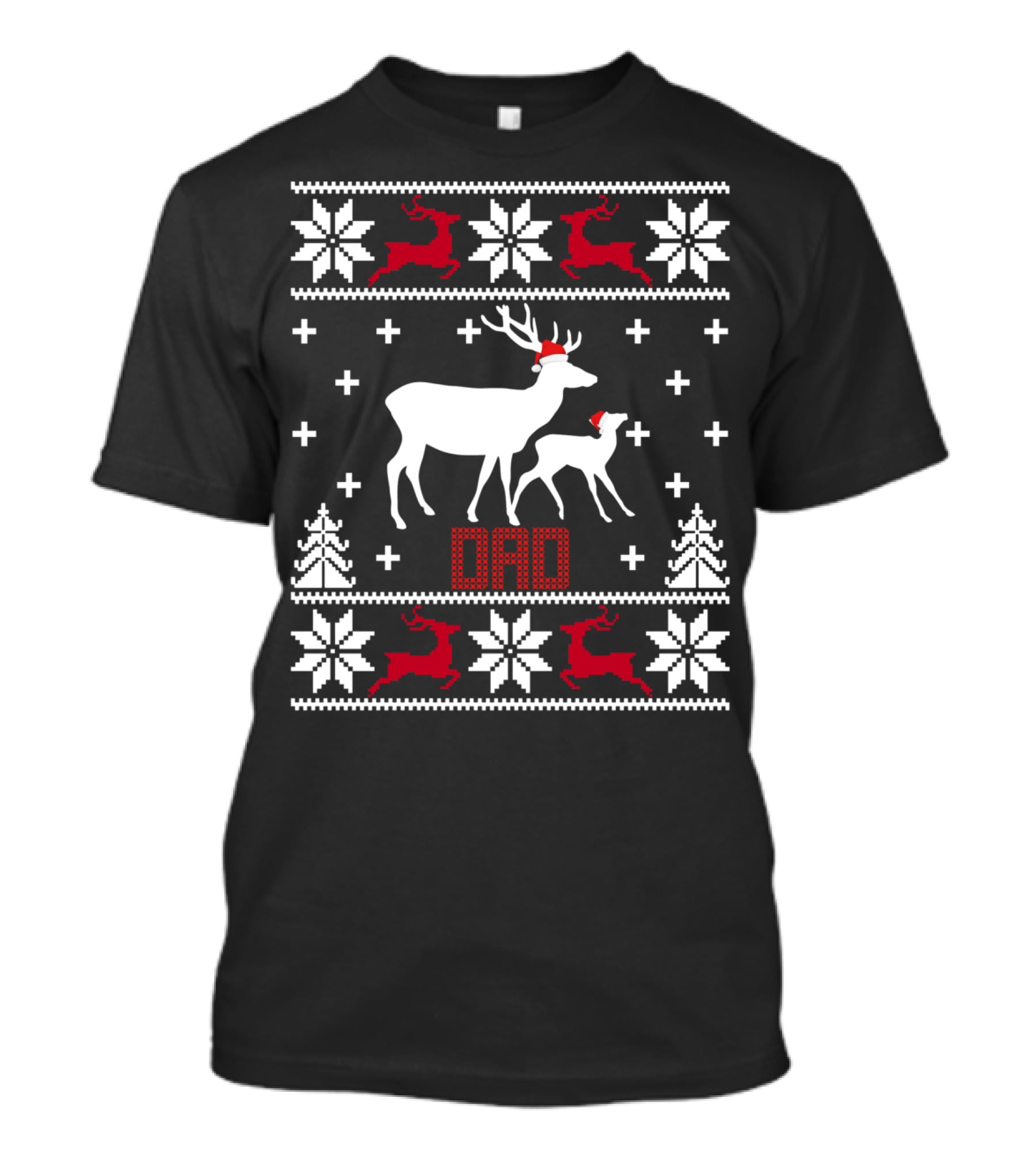 Dad Deer Santa Christmas T-Shirt