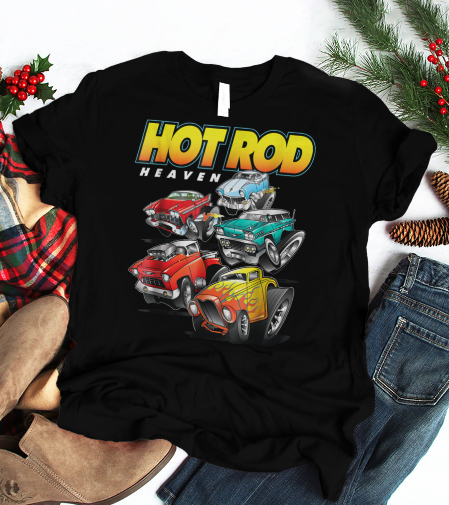 Hot Rod Heaven Classic And Antique Cars Vintage Style Collection T-Shirt