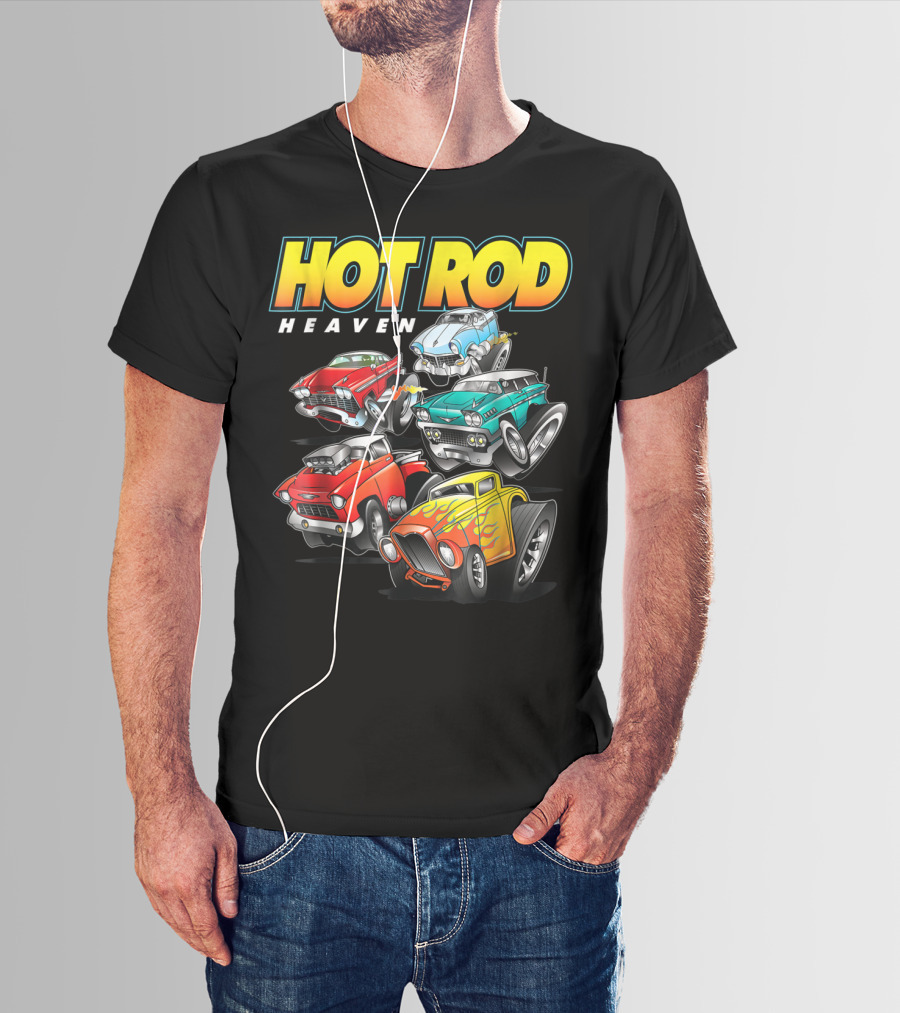 Hot Rod Heaven Classic And Antique Cars Vintage Style Collection T-Shirt