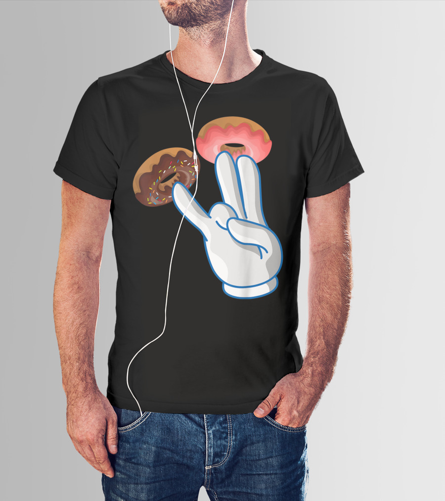 2 In The Pink 1 In The Stink Hand Gesture With Two Sprinkle Donuts Dark Humor T-Shirt