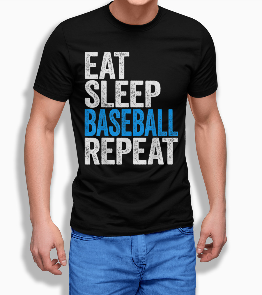 Eat Sleep Baseball Repeat Classic Sports Routine T-Shirt