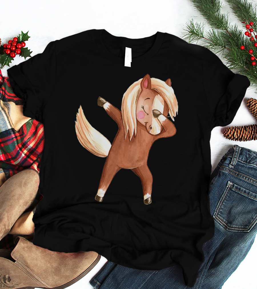 Dabbing Haflinger Horse Brown Pony Dabbing Pose T-Shirt