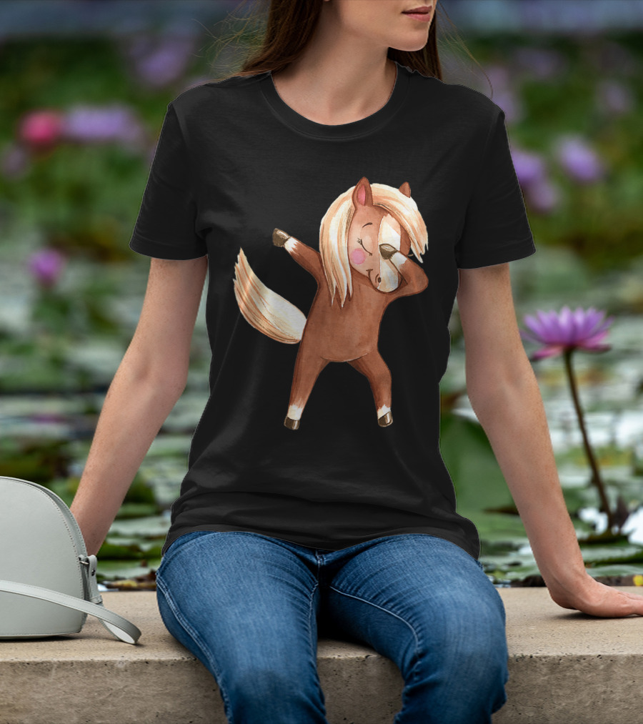 Dabbing Haflinger Horse Brown Pony Dabbing Pose T-Shirt