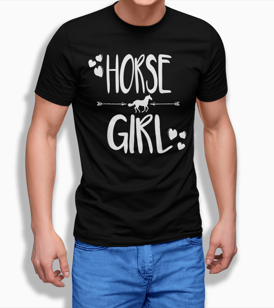 Horse Girl Equestrian Passion With Hearts And Arrow Accents T-Shirt