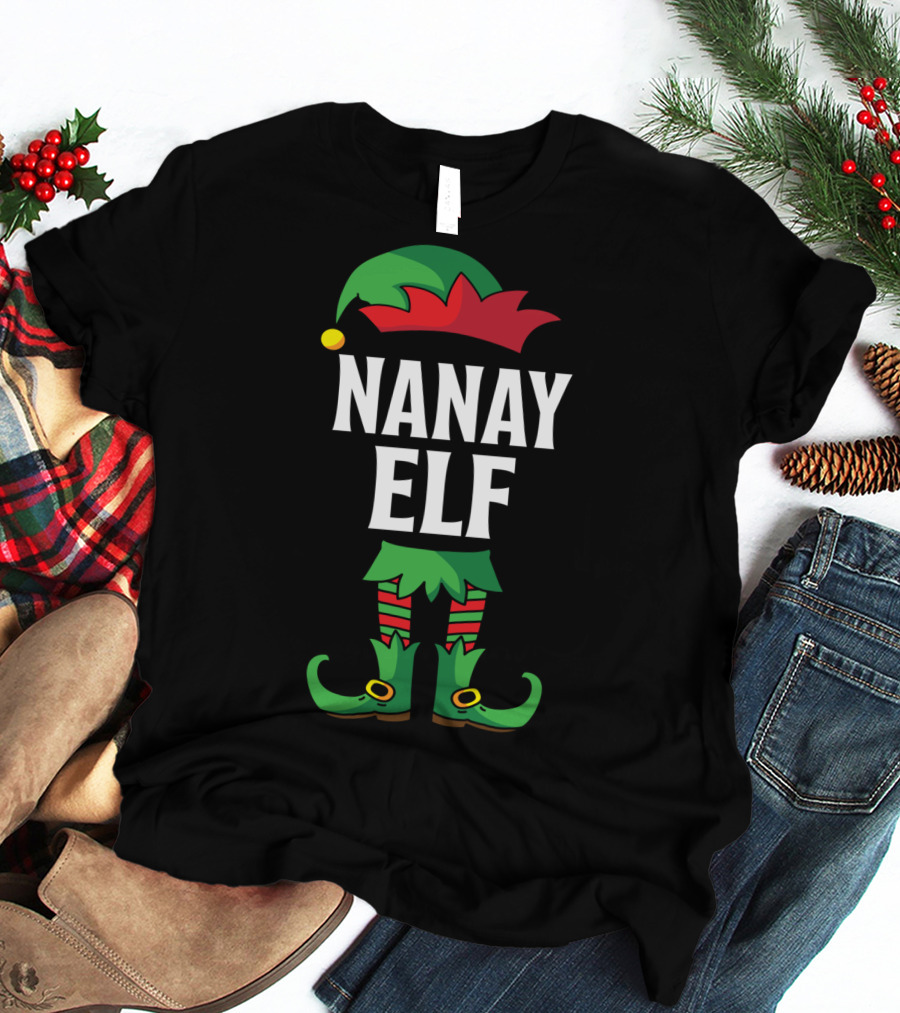 Nanay Elf Costume Christmas Holiday T-Shirt