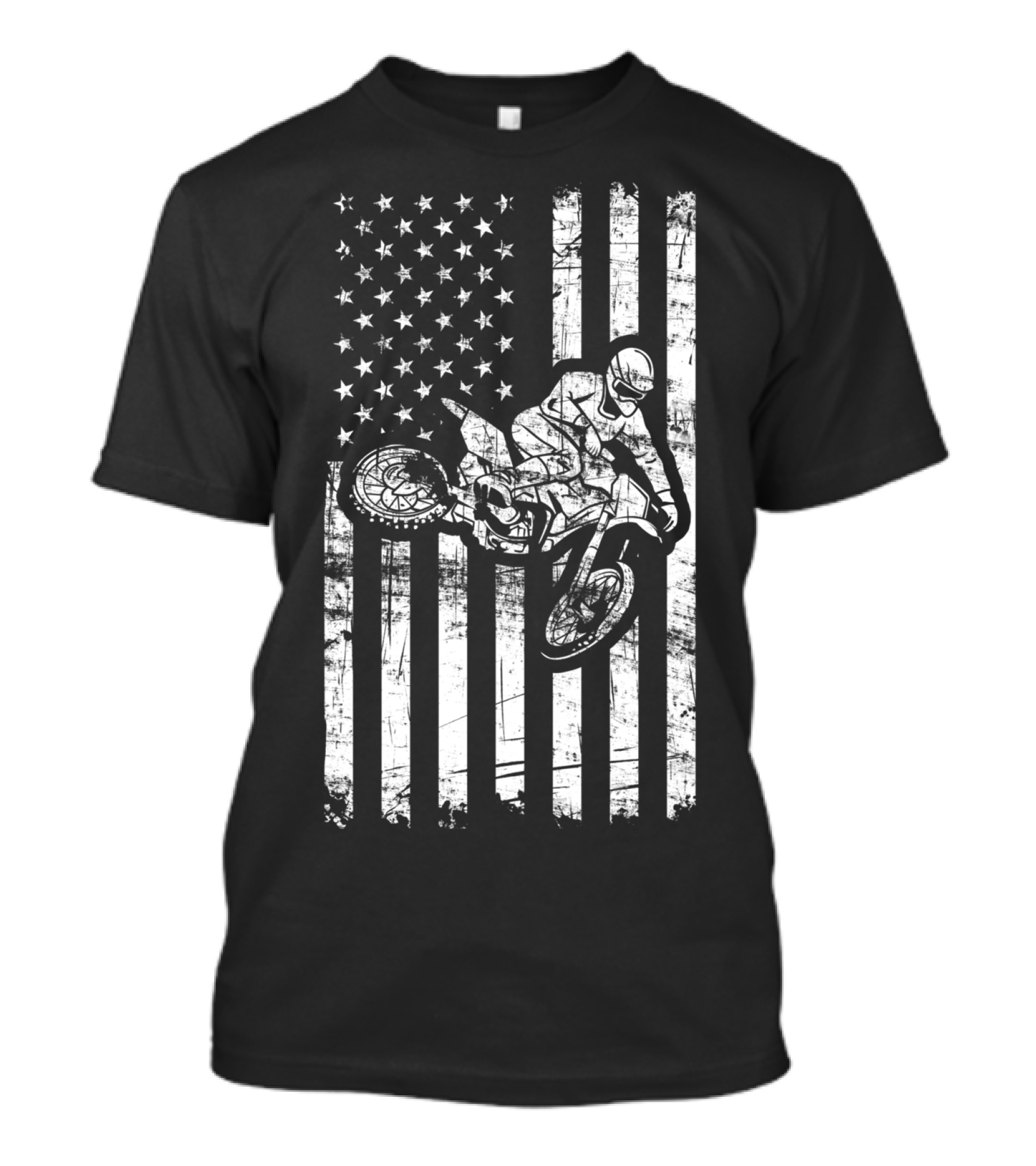 American Flag Motocross Dirt Bike Enduro Rider USA T-Shirt