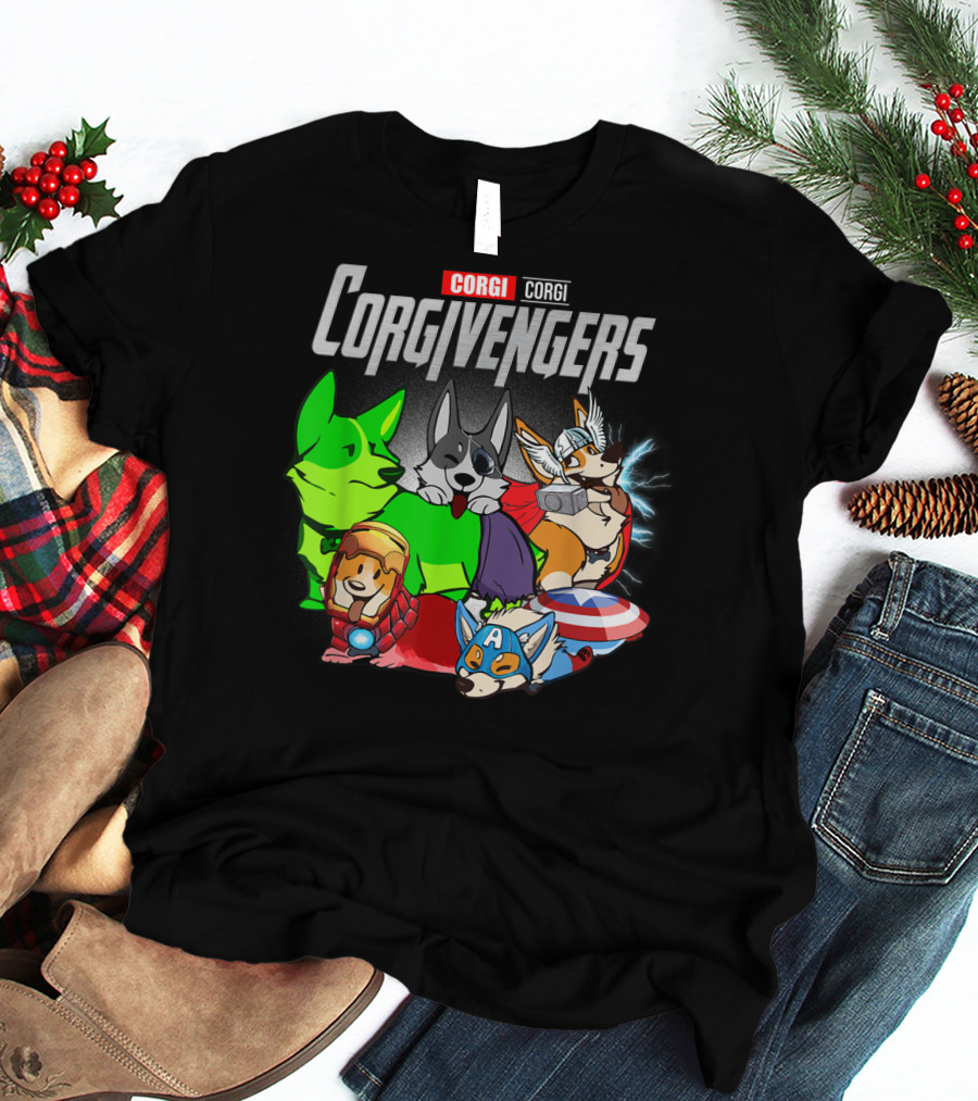 Corgivengers Corgi Avengers Funny Dog Parody Hero Team T-Shirt